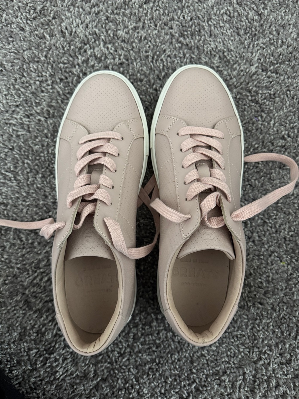 Women’s GREATS Casual Lace-Up Sneakers in Blush Pink